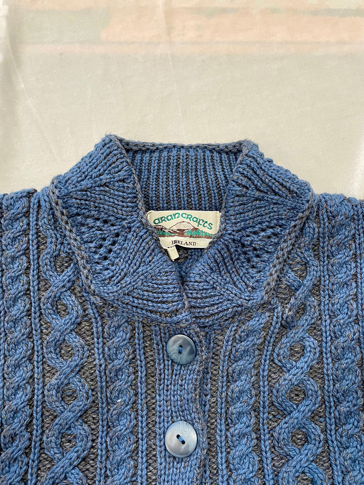 Aran Crafts merinovillaneuletakki sininen