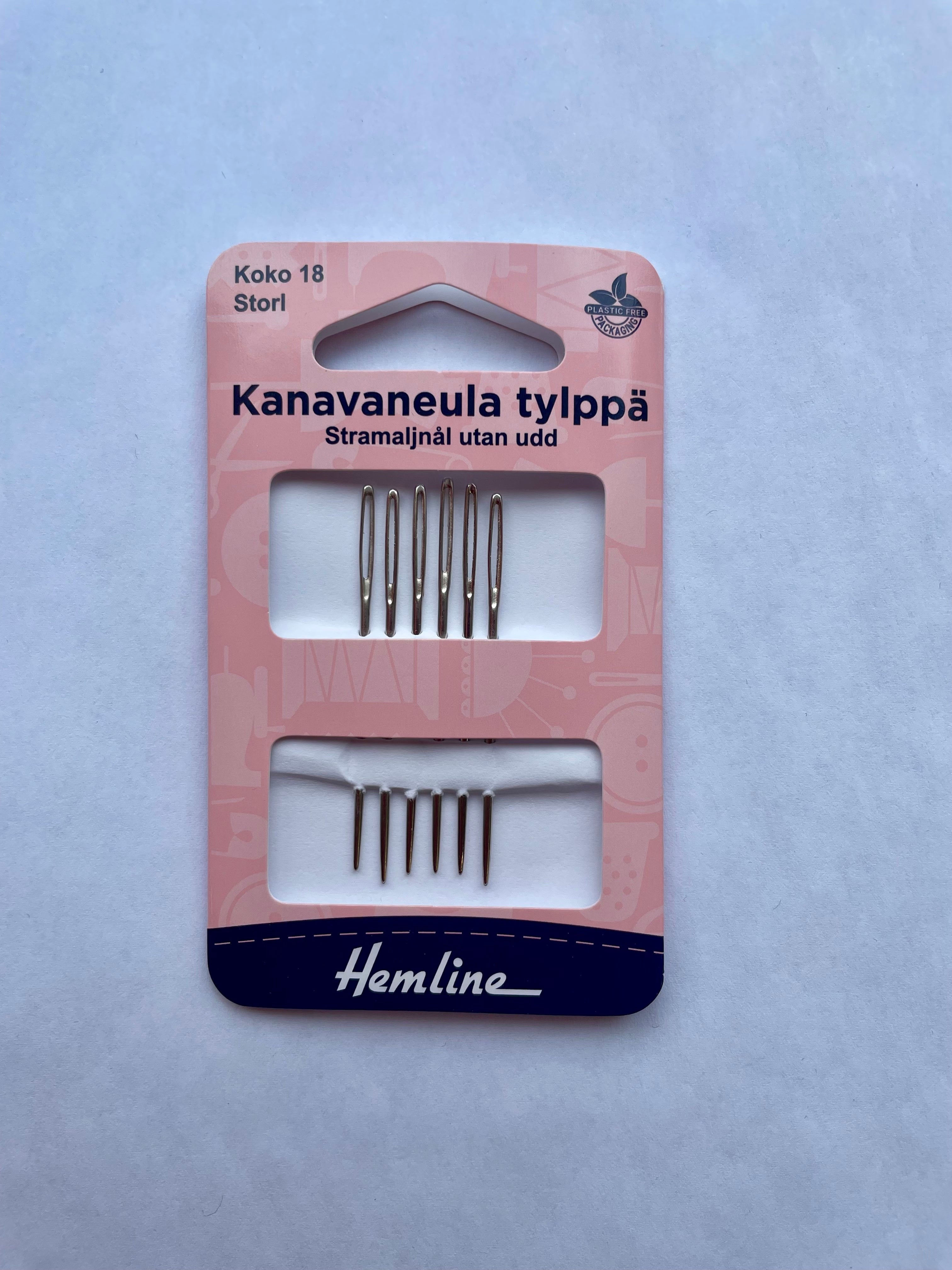 Hemline kanavaneula tylppä koko 18