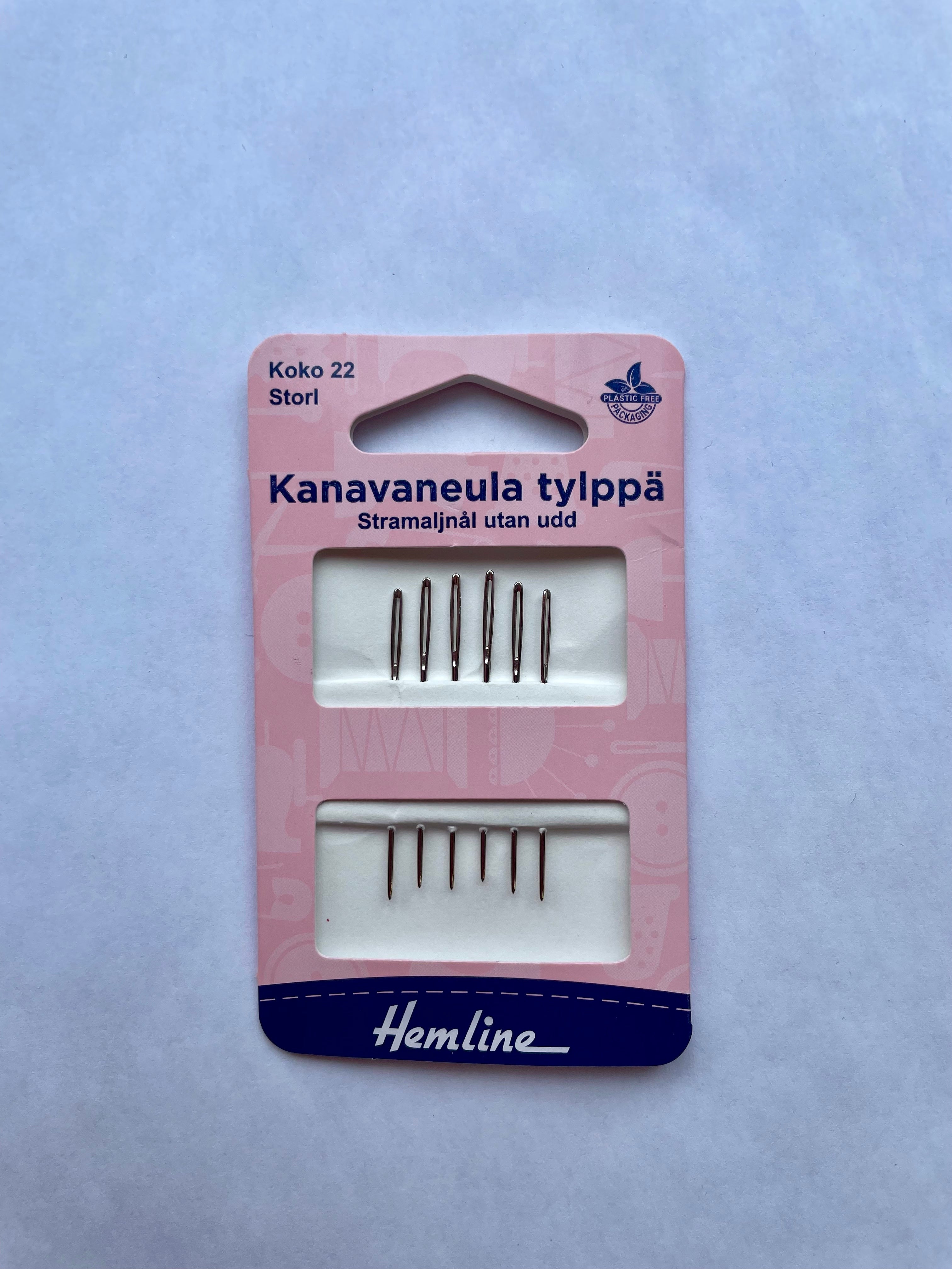 Hemline kanavaneula tylppä koko 22