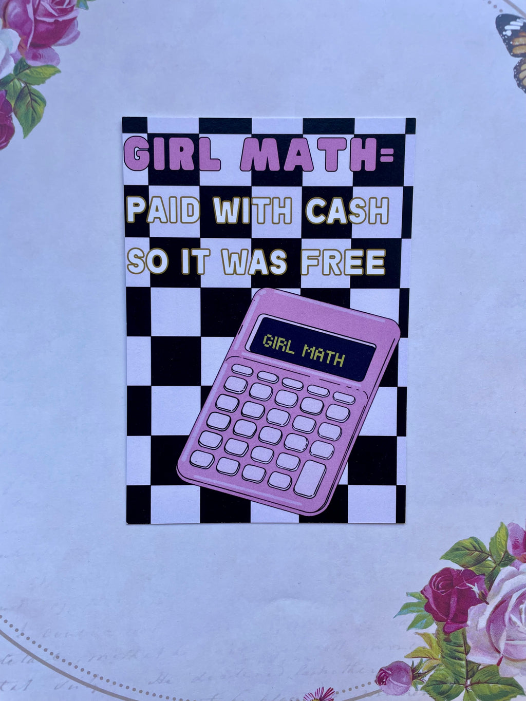 Puhelina Creative Girl math postikortti