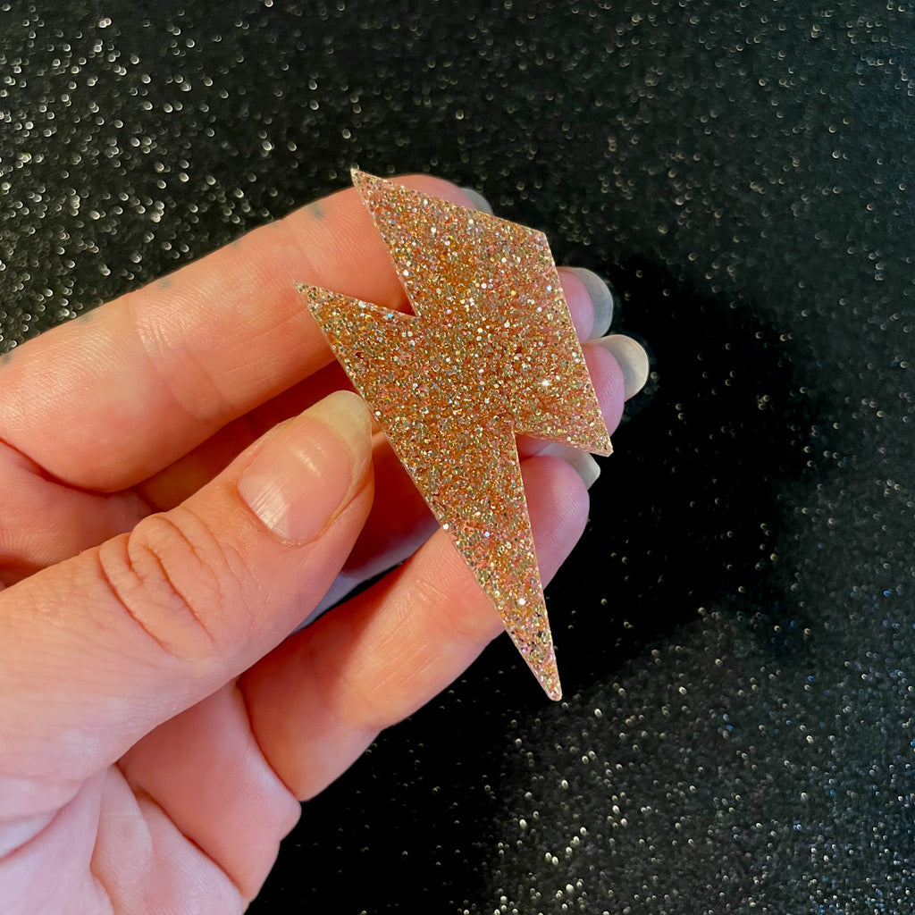 Ruffle Army ruusukultainen glittersalamapinni