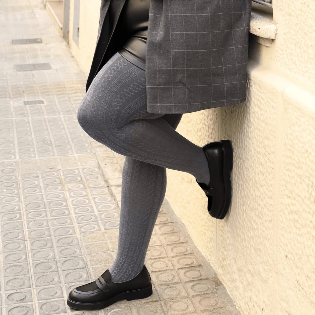 Snag Tights Grannies Cable Knit merinovillasukkahousut