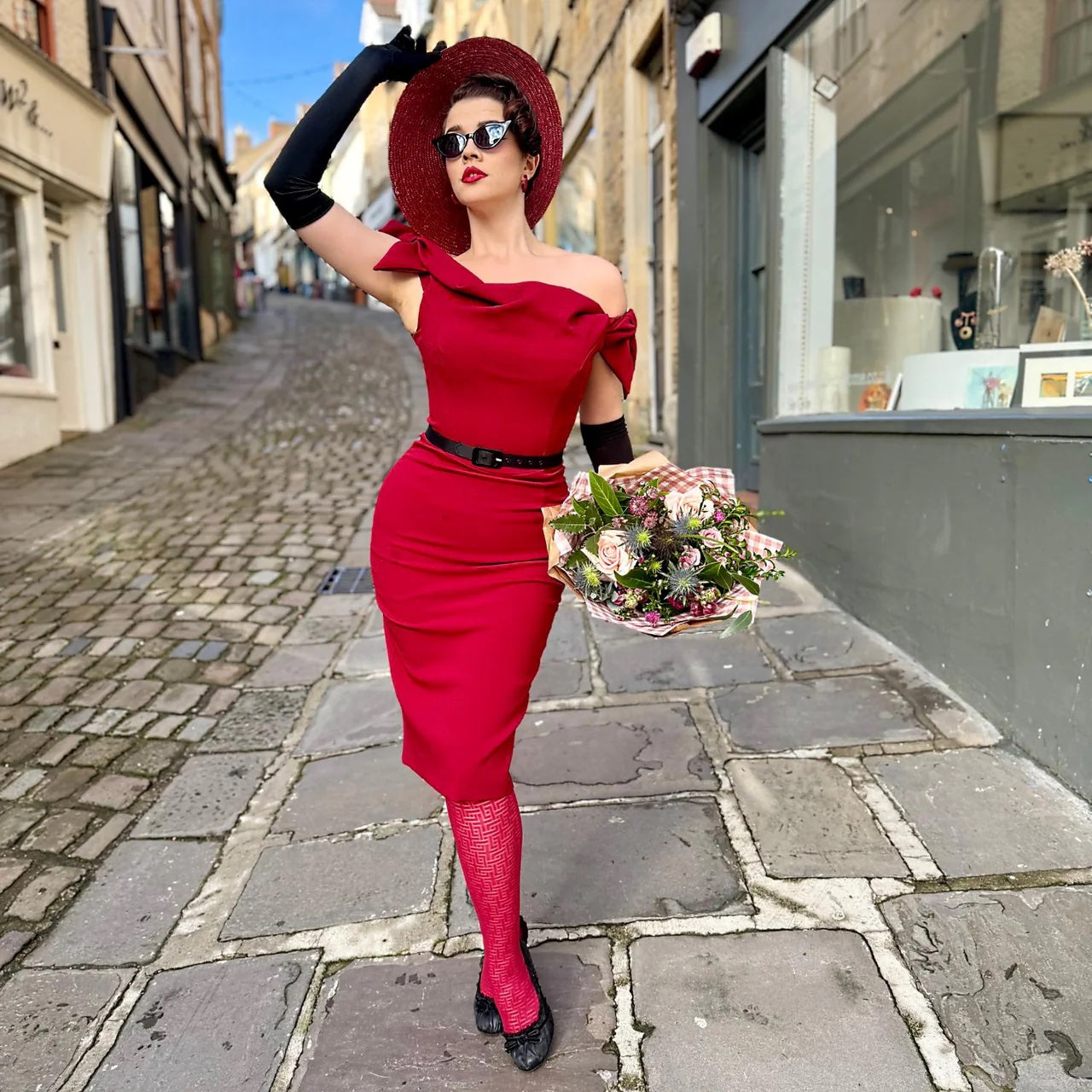 Snag Tights Traditional Red- kuviosukkahousut